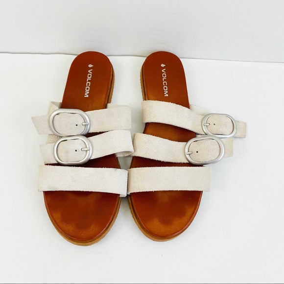 Volcom Shoes - Volcom Buckle Up Buttercup White Leather Sandals